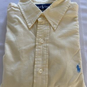 Yellow Seersucker Ralph Lauren Button Down Shirt